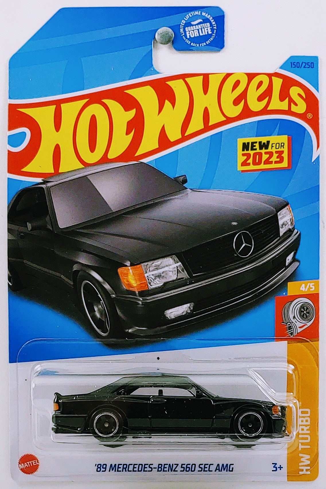 Hot Wheels 2023 Collector 150 250 HW Turbo 4 5 New Models 89 Mercedes Benz 560 SEC AMG Black USA