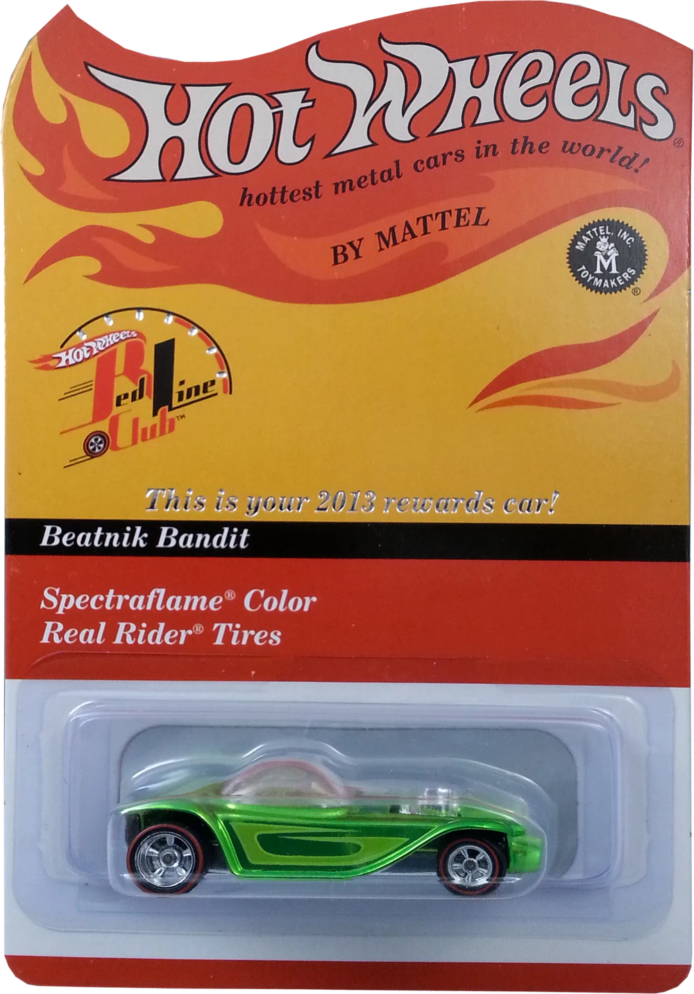 Hot Wheels 2013 - HWC / RLC Rewards - Beatnik Bandit - Spectraflame Green -  Metal / Metal & Real Riders - Limited to 8,100 - Kar Keeper