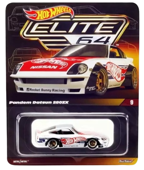 Hot Wheels 2023 Mattel Creations RLC Elite 64 9 Pandom Datsun 280ZX White Hot Wheels Graphics Metal Metal Real Riders Kar Keeper