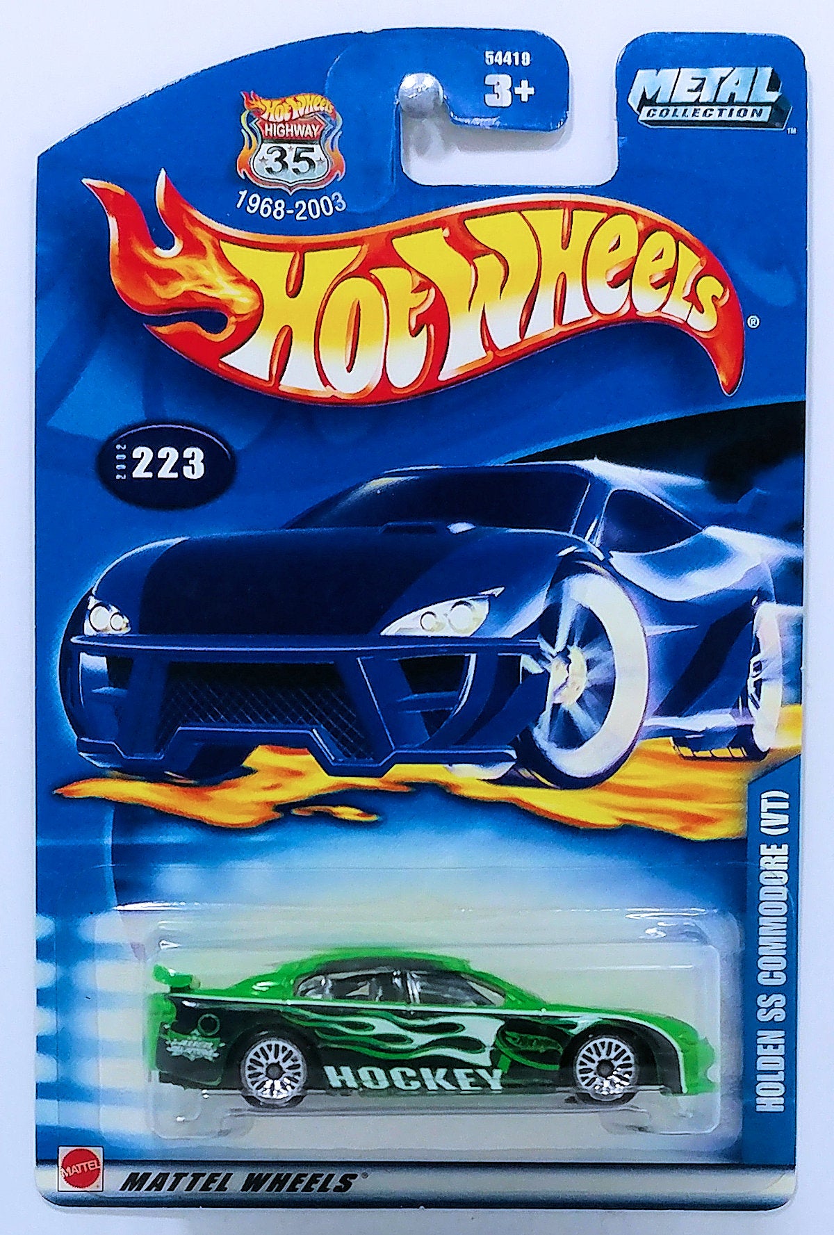 Hot Wheels 2002 Collector 223 240 Holden SS Commodore VT Green USA 1968 2003 Anniversary Card