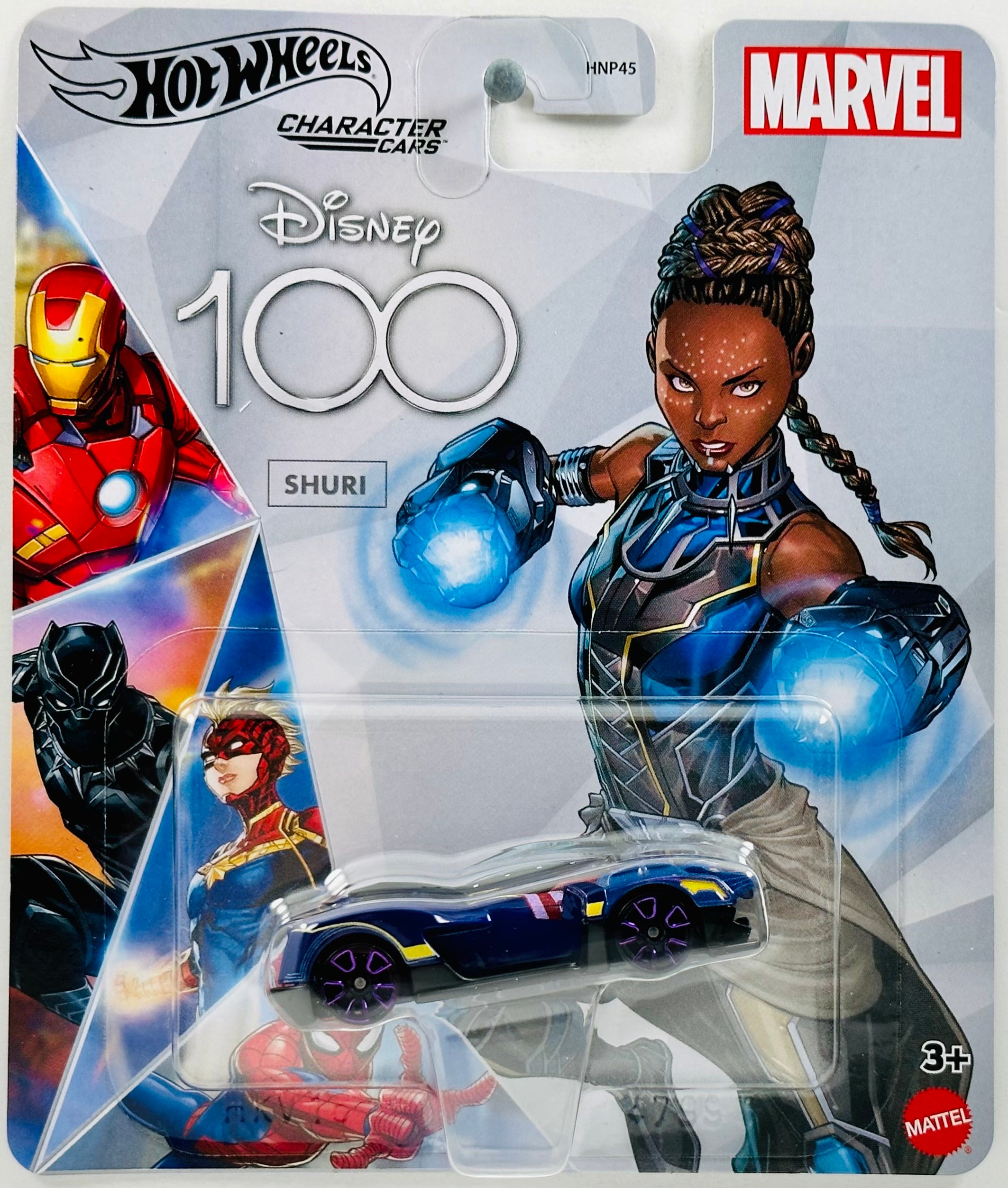 Hot Wheels 2023 Character Cars Disney 100 Marvel Shuri Purpl KMJ Diecast II