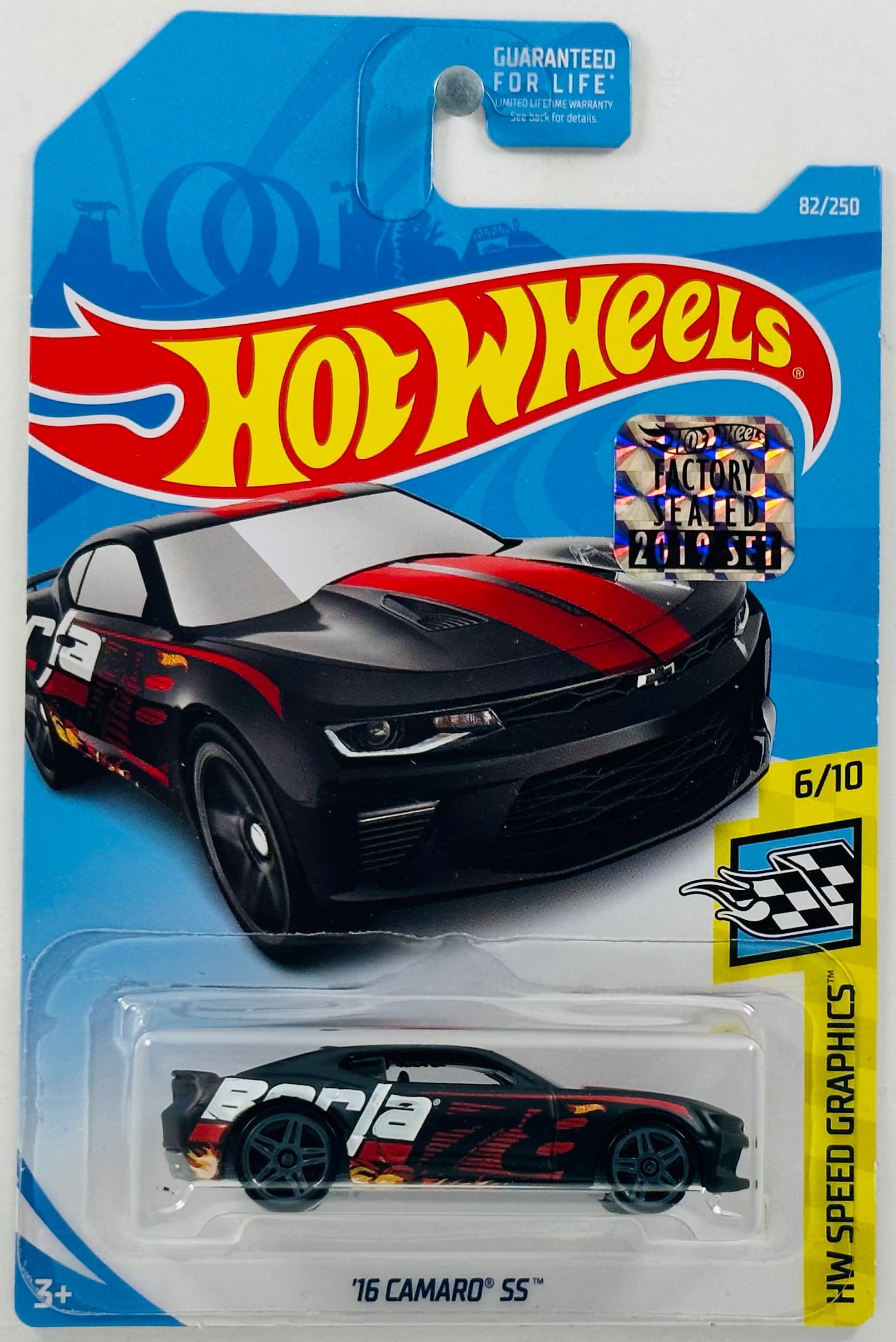 Hot Wheels 2019 Collector 082 250 HW Speed Graphics 6 10 16 Camaro SS Matte Black FSC