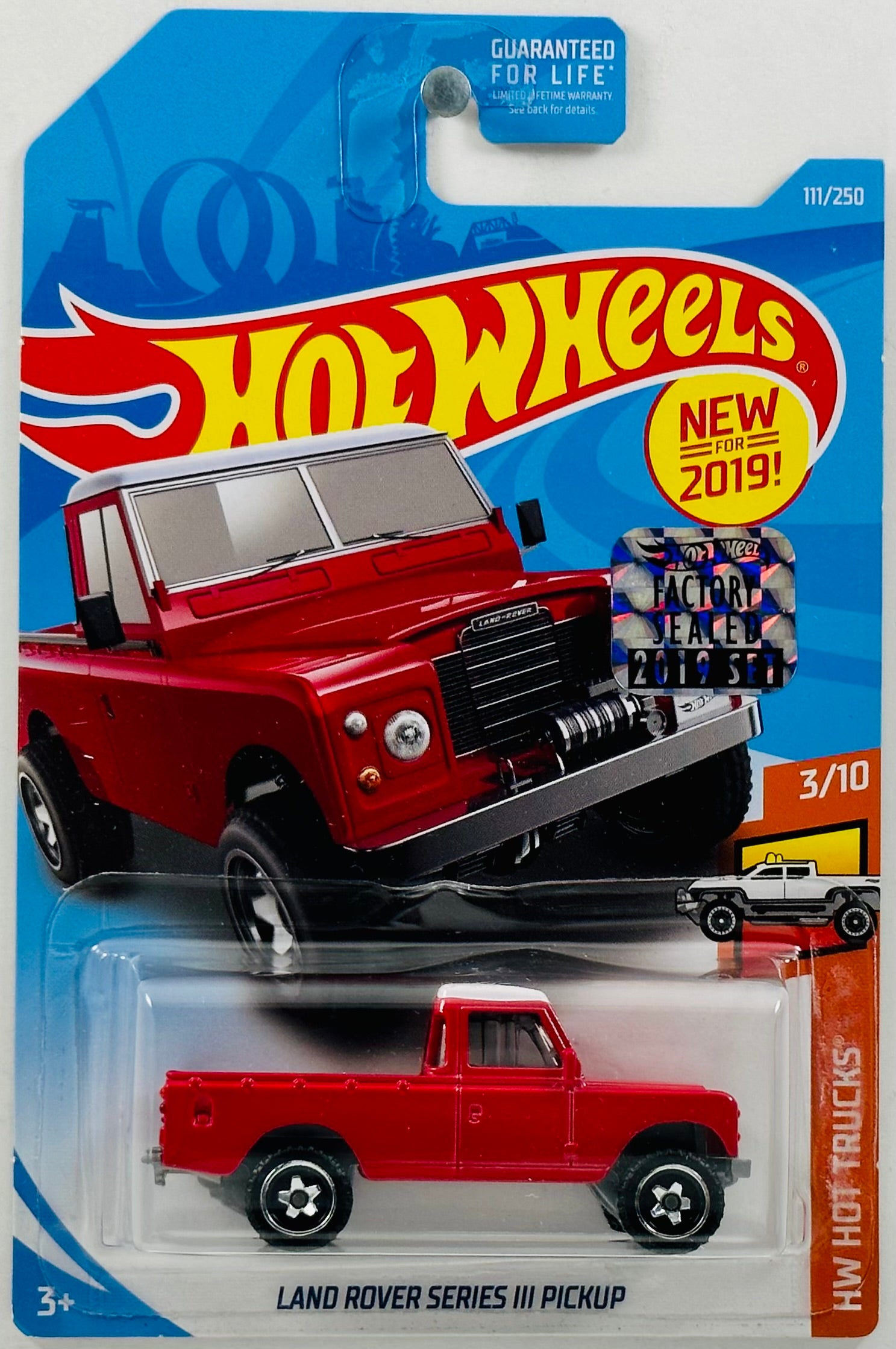 Hot Wheels 2019 Collector 111 250 HW Hot Trucks 3 10 New Models Land Rover Series III Pickup Red FSC