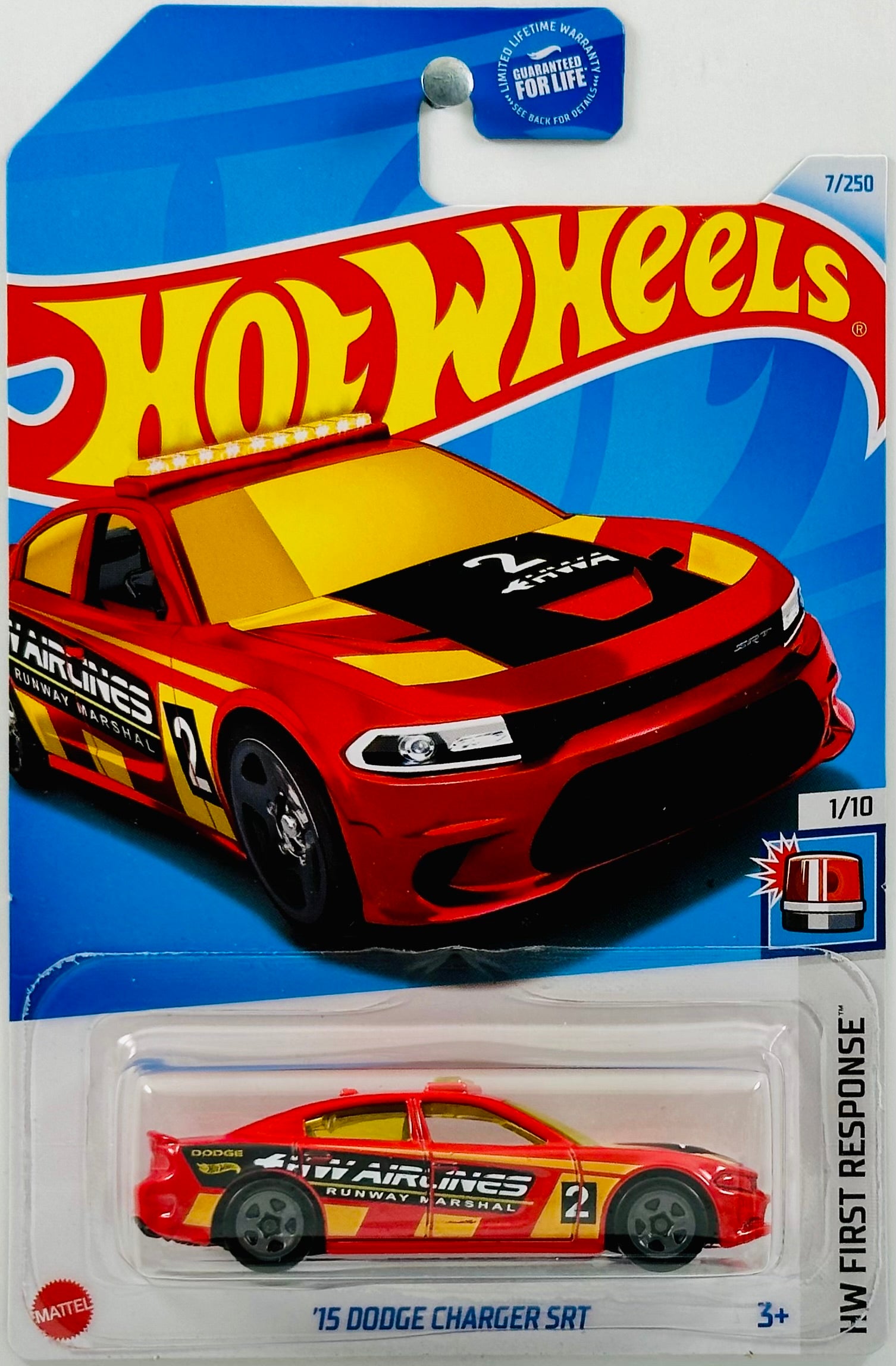 Hot Wheels 2024 Collector 007 250 HW First Response 01 10 15 Dodge Charger SRT Red HW Airlines Runway Marshal USA