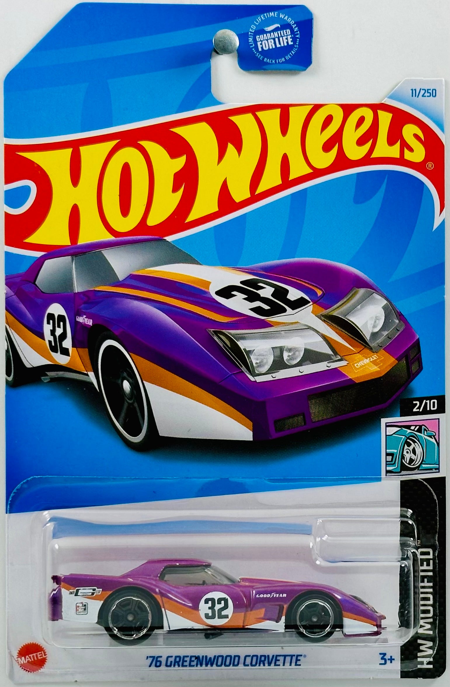 Hot Wheels 2024 Collector 011 250 HW Modified 02 10 76 Greenwood Corvette Metalflake Plum 32 USA