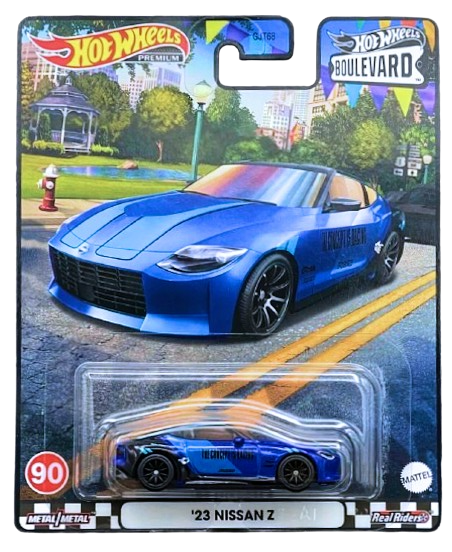 Hot Wheels 2024 Premium Boulevard 90 23 Nissan Z Metalflake Blue THE CONCEPT IS RACING Metal Metal Real Riders Walmart Exclusive