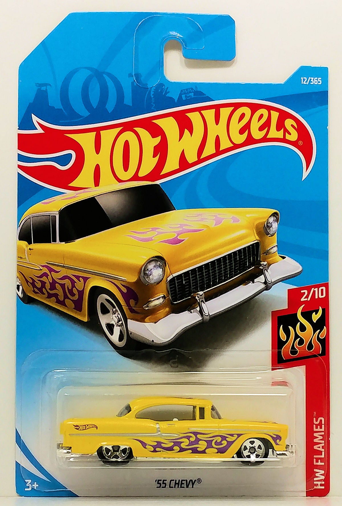 Hot Wheels 2018 Collector 012 365 Hw Flames 2 10 55 Chevy Ye Kmj Diecast Ii