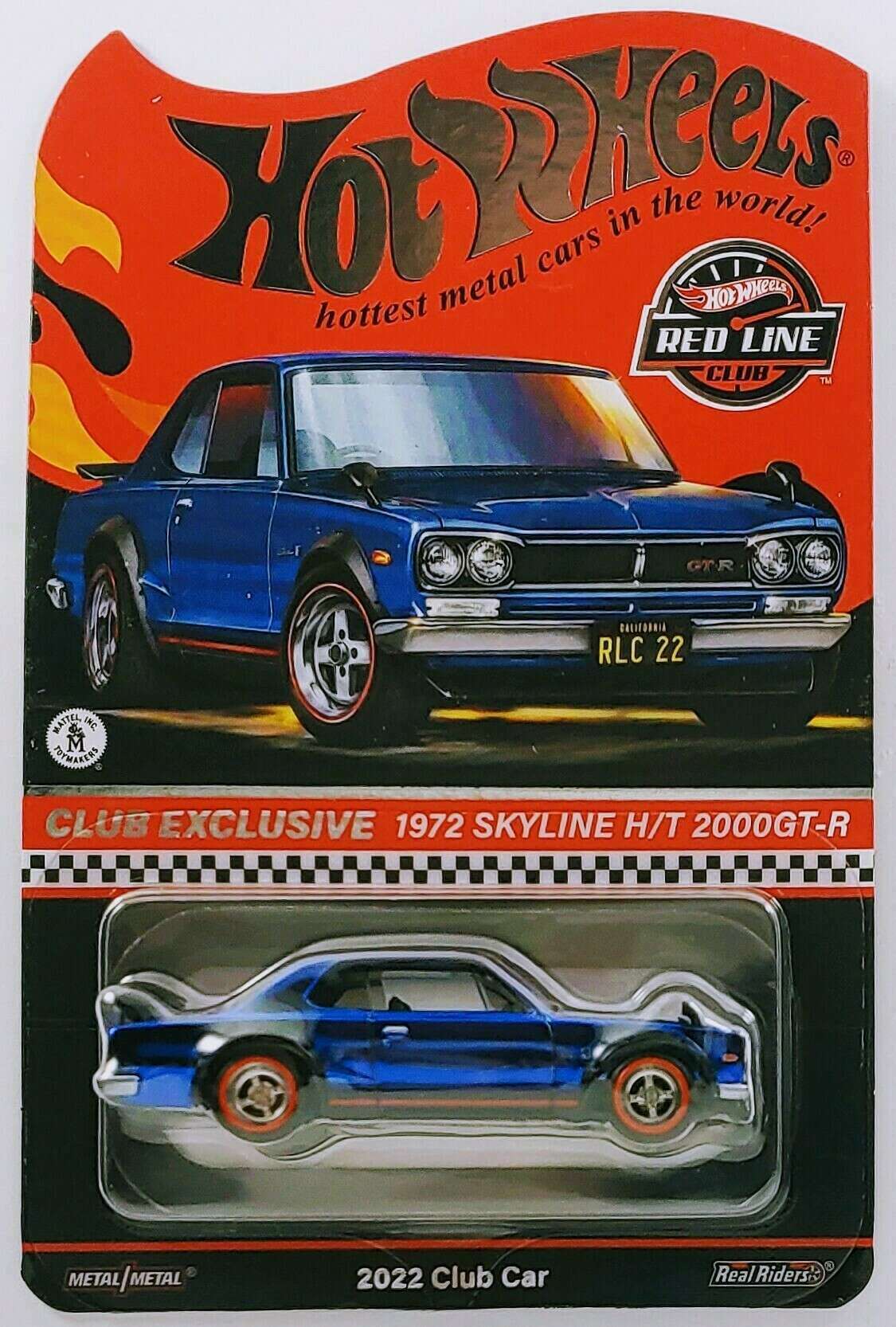 Hot Wheels 2022 - HWC / RLC Exclusive - Membership Car - 1972 Skyline H/T  2000GT-R - Spectraflame Blue - Metal/Metal & Real Riders - Opening Hood -  ...