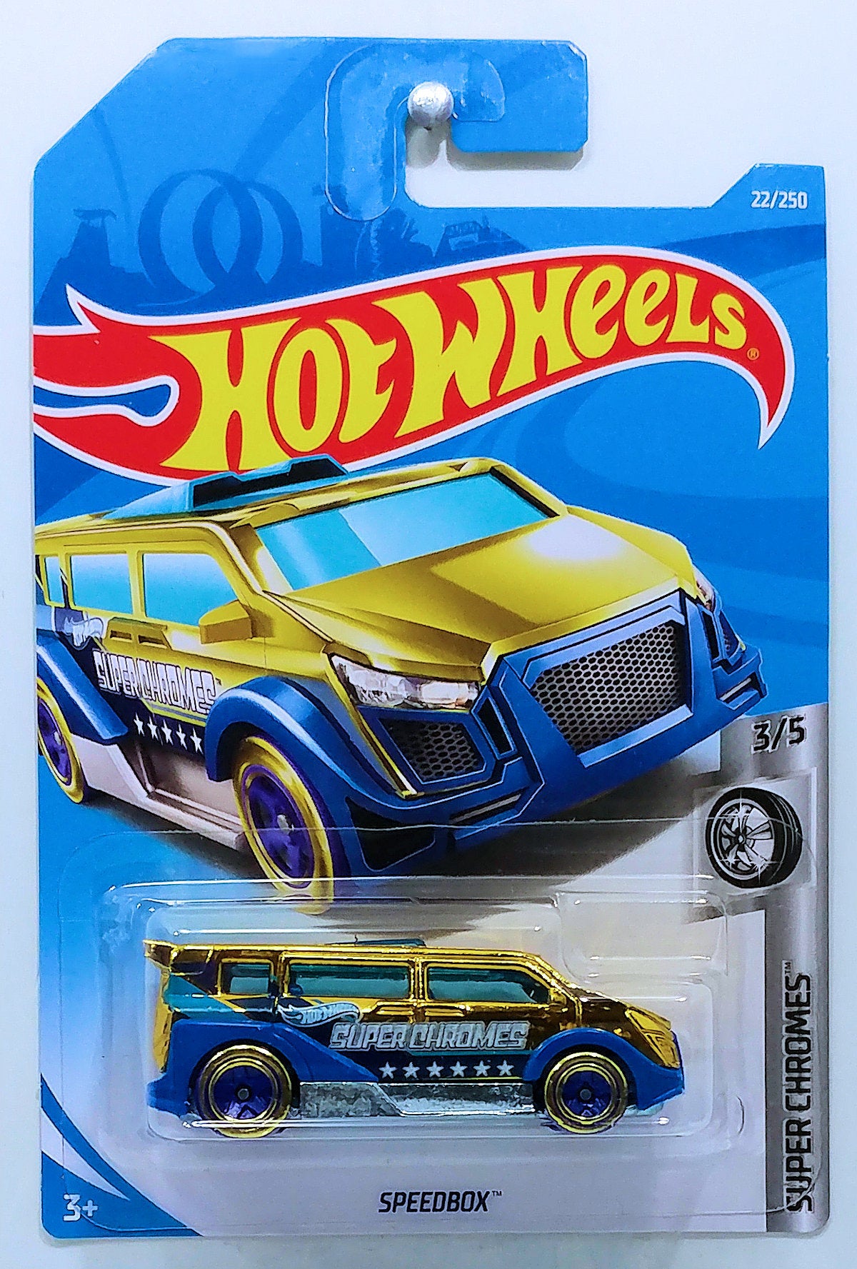 Hot Wheels 2019 Collector 022 250 Super Chromes 3 5 Speedbox Gold Chrome IC