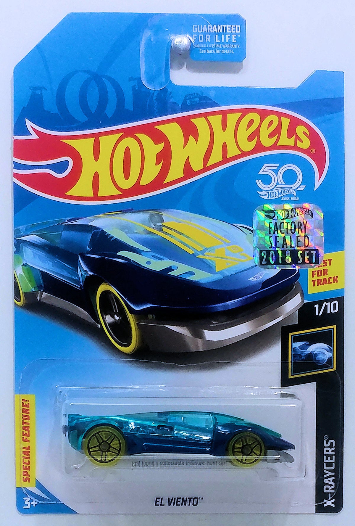 Hot Wheels 2018 Treasure Hunts X Raycers 1 10 El Viento Blue Transparent Blue FSC