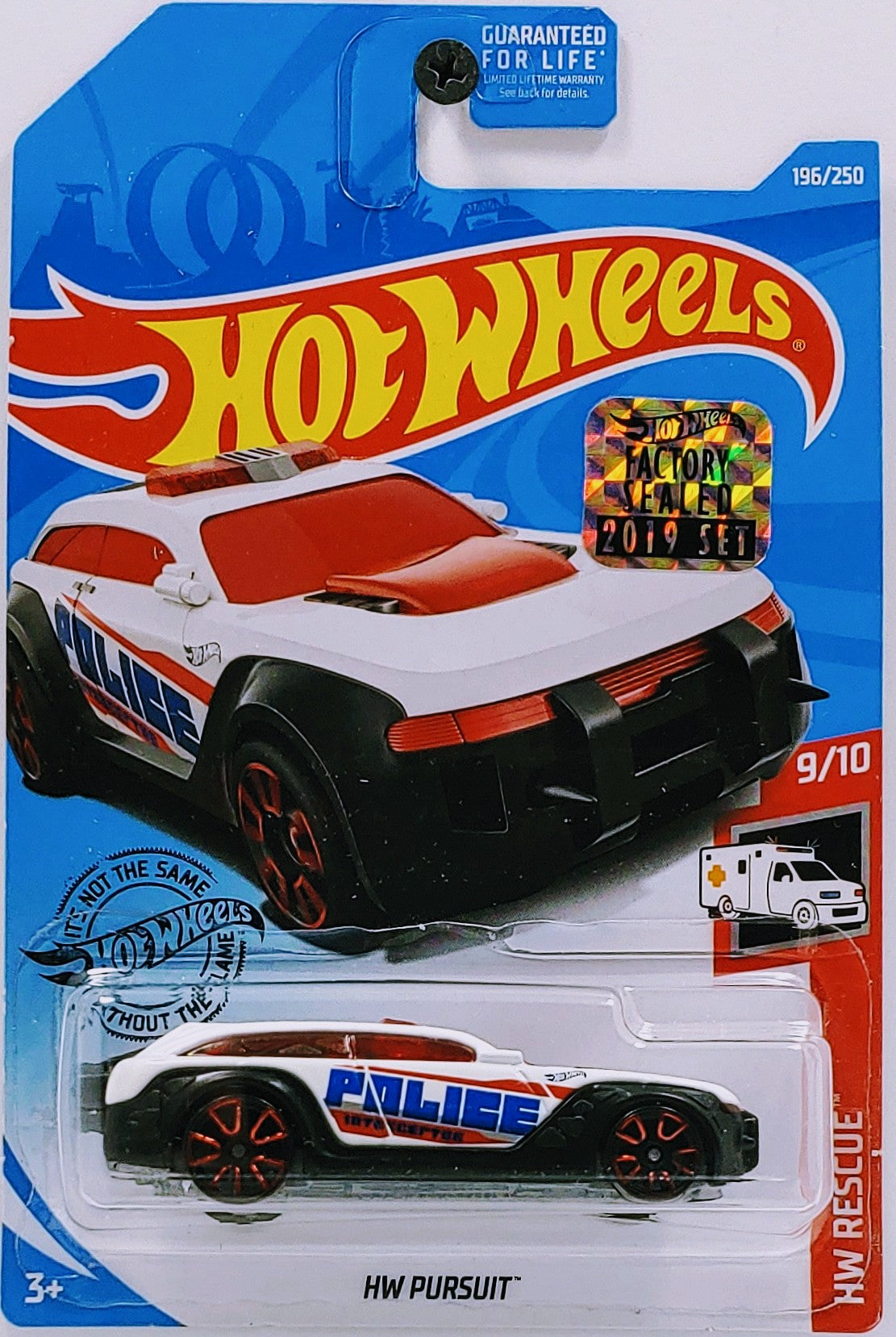 Hot Wheels 2019 Collector 196 250 HW Rescue 9 10 HW Pursuit White Police FSC