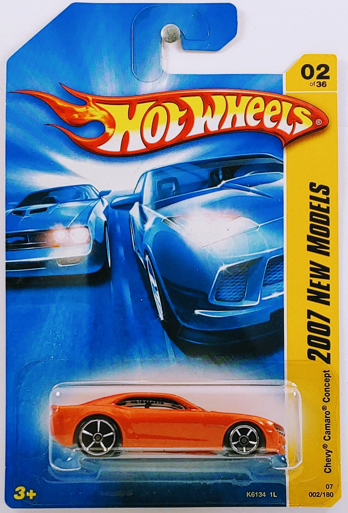 Hot Wheels 2007 Collector 002 180 New Models 2 36 Chevy Camaro Concept Orange Gray Base Grille KMart Exclusive USA