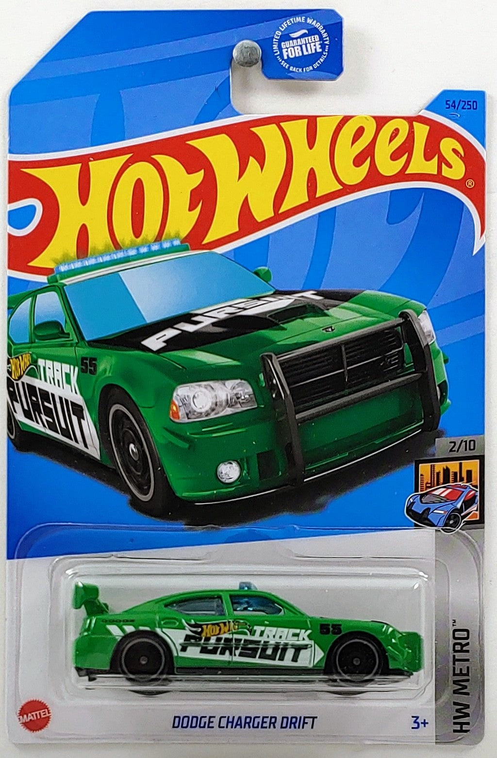 Hot Wheels 2023 - Collector # 054/250 - HW Metro 02/10 - Dodge Charger  Drift - Green - Track Pursuit / '55' - USA