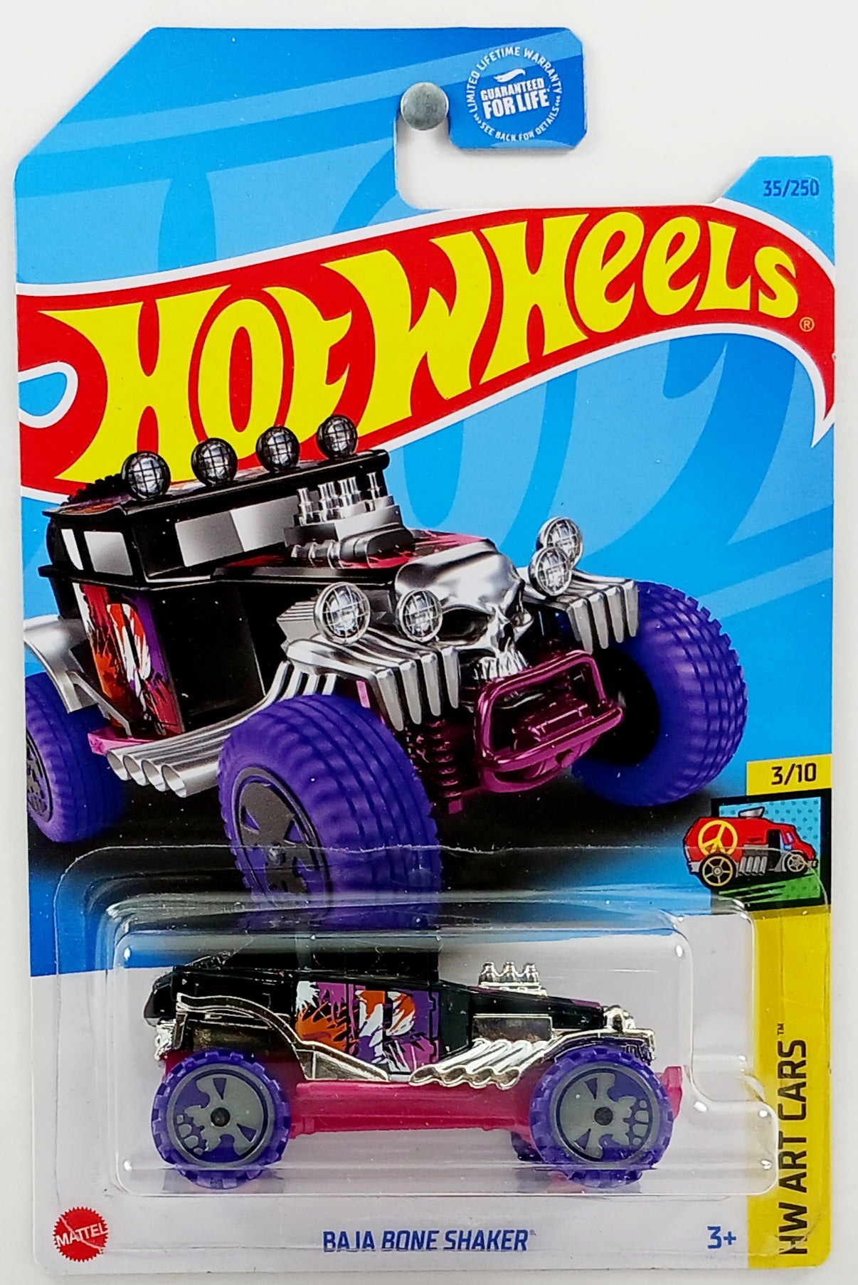 Hot Wheels 2023 - Collector # 035/250 - HW Art Cars 3/10 - Baja Bone Shaker  - Black - USA