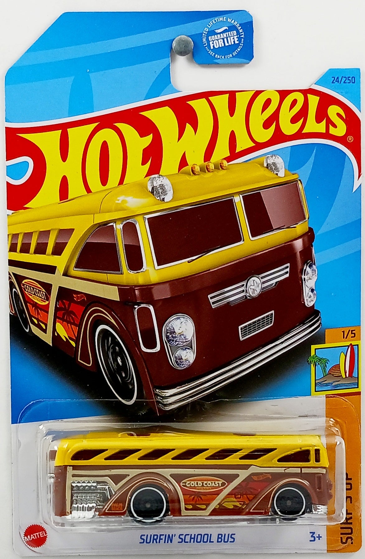 Hot Wheels 2023 Collector 024 250 Surf s Up 1 5 Surfin School Bus Yellow USA