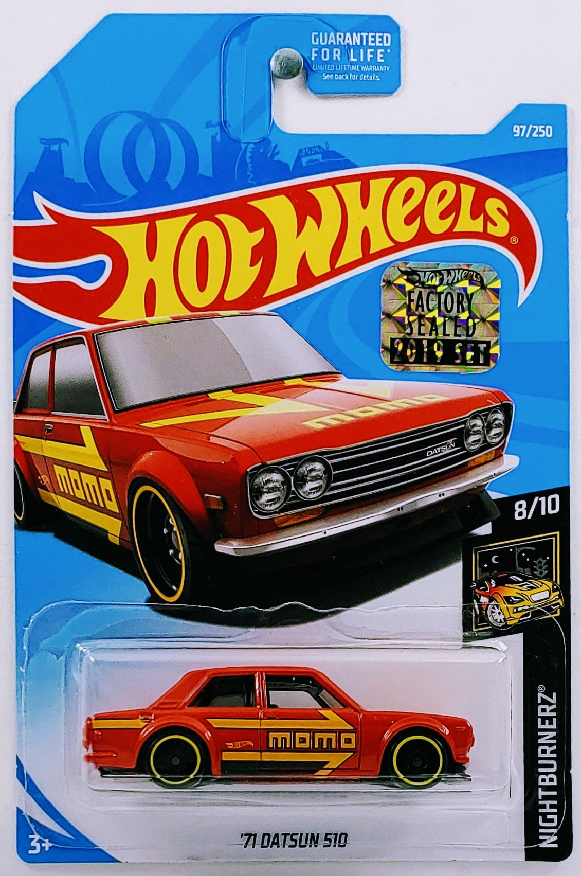 Hot Wheels 2019 Collector 097 250 Nightburnerz 8 10 71 Datsun 510 Red MOMO FSC