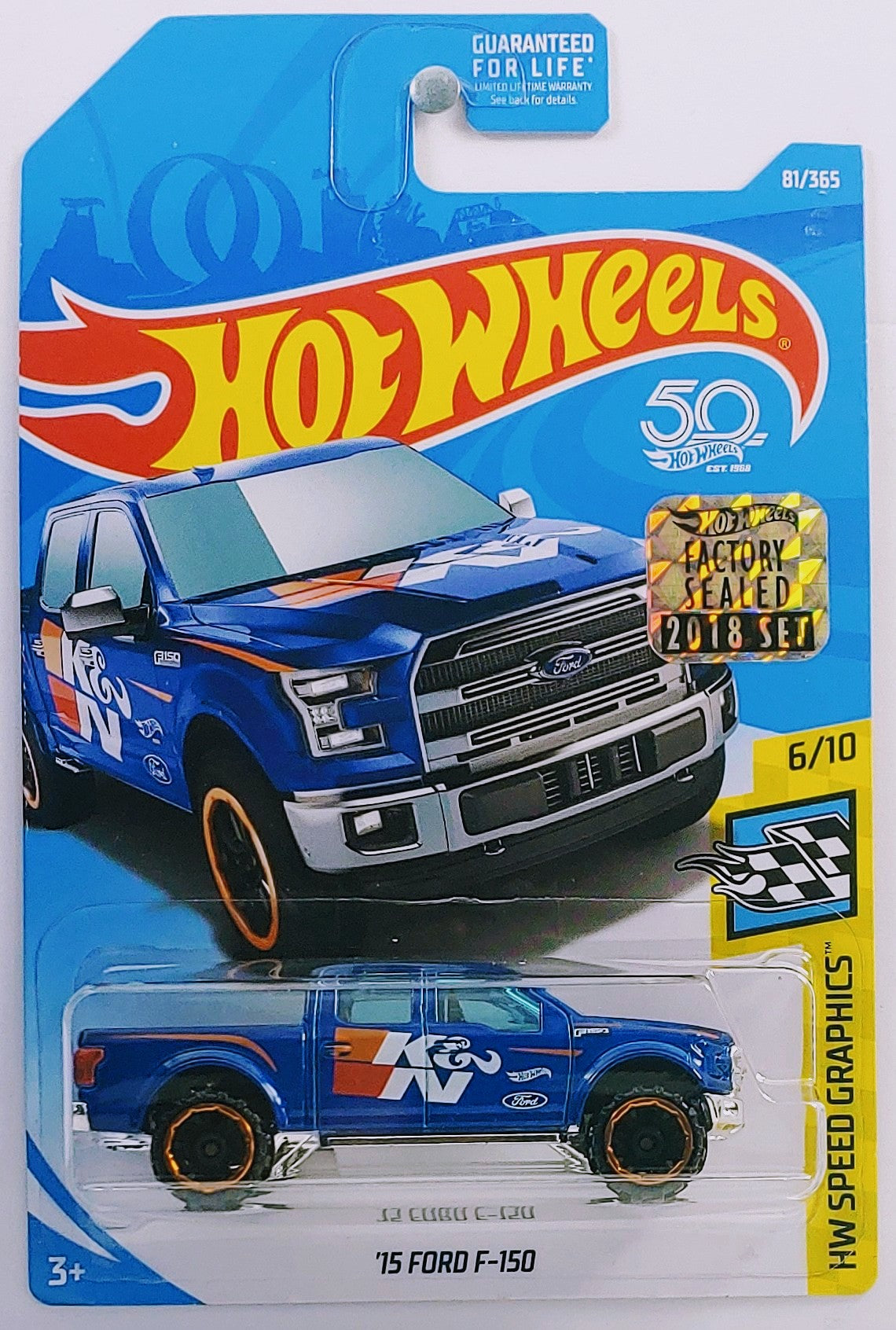 Hot Wheels 2018 Collector 081 365 HW Speed Graphics 6 10 15 Ford F 150 Blue K N FSC