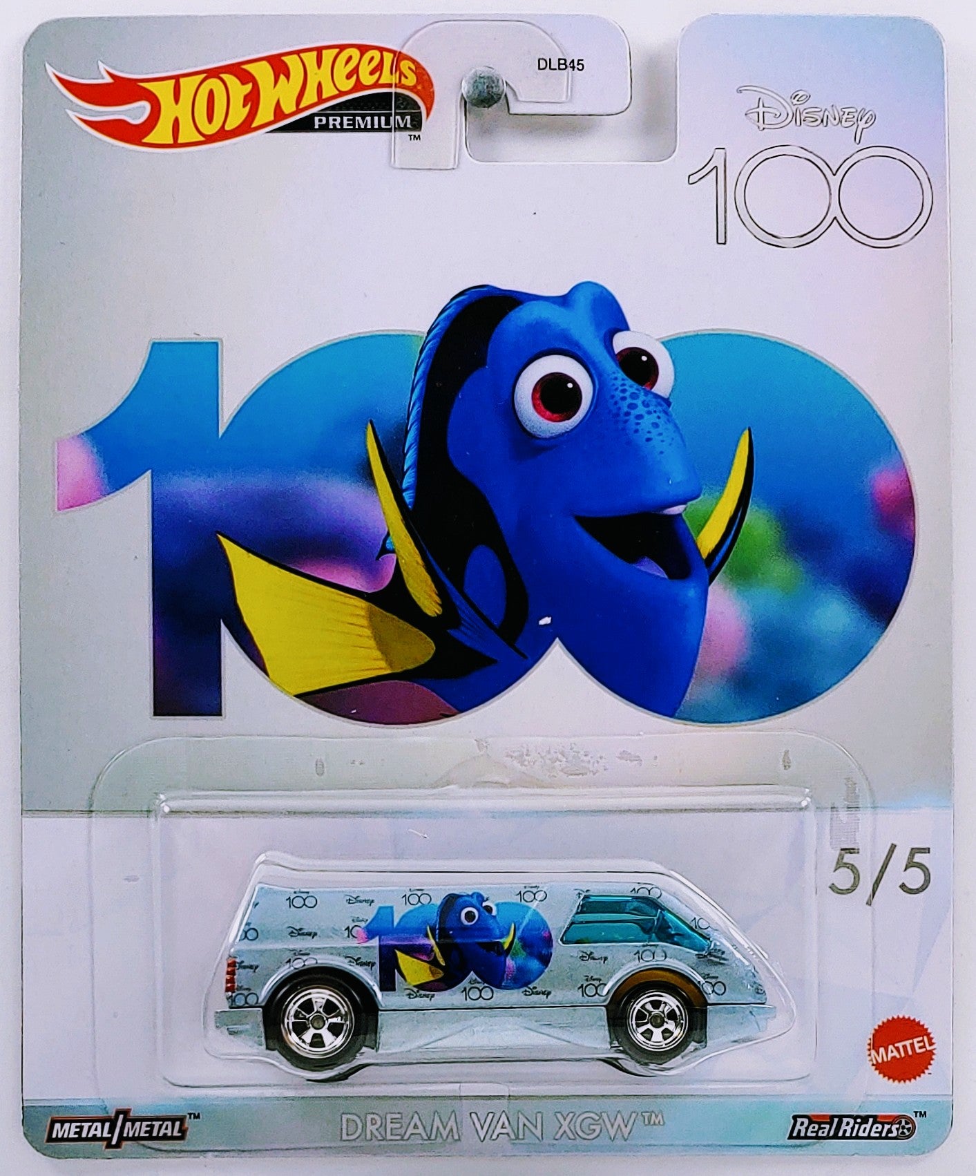 Hot Wheels 2023 Premium Disney 100 5 5 Dream Van XGW Light Metallic Blue Dory from Finding Nemo Metal Metal Real Riders