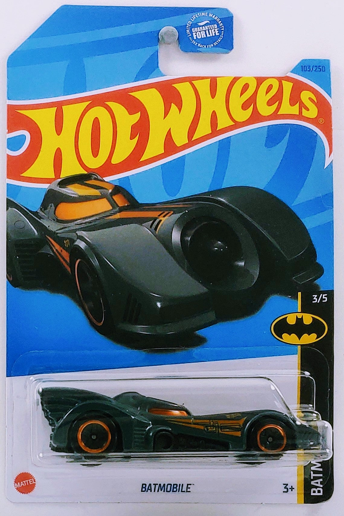 Hot Wheels 2023 Collector 103 250 Batman 3 5 Batmobile Dark Gray Orange Stripes USA