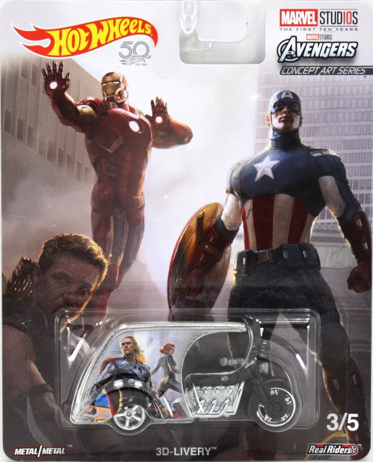 Hot Wheels 2018 Pop Culture Marvel Studios 3 5 3D Livery ZAMAC KMJ Diecast II