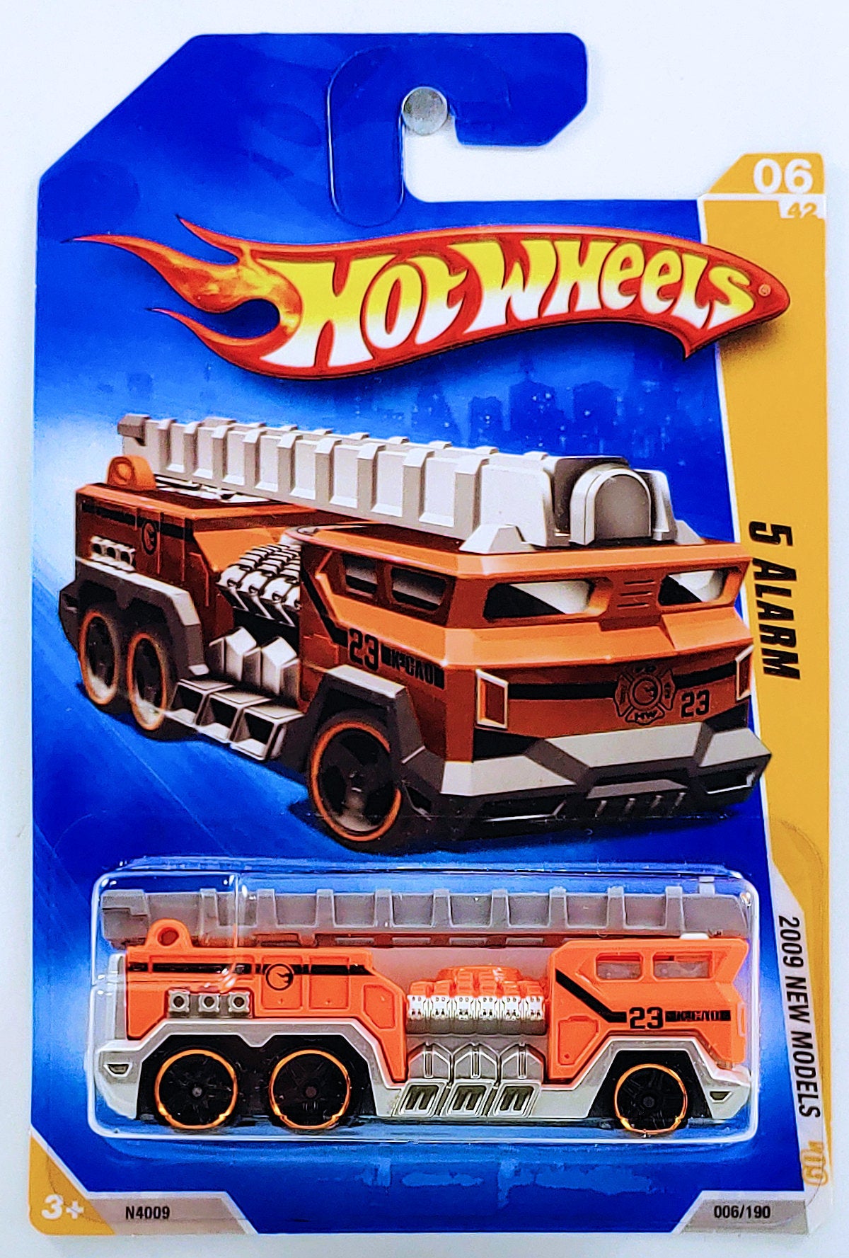 Hot Wheels 2009 Collector 006 190 New Models 06 42 5 Alarm Fire Truck Bright Orange USA