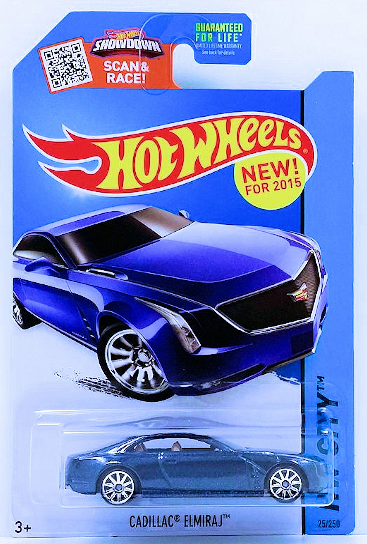 Hot Wheels 2015 Collector 025 250 HW City Street Power New Models Cadillac Elmiraj Dark Blue Tan Interior Common USA Card