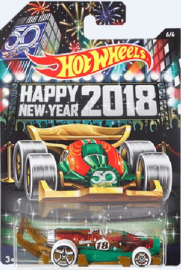 Hot Wheels 2017 Holiday Hot Rods 6 6 Carbonator Red Happy New Year 2018 Walmart Exclusive