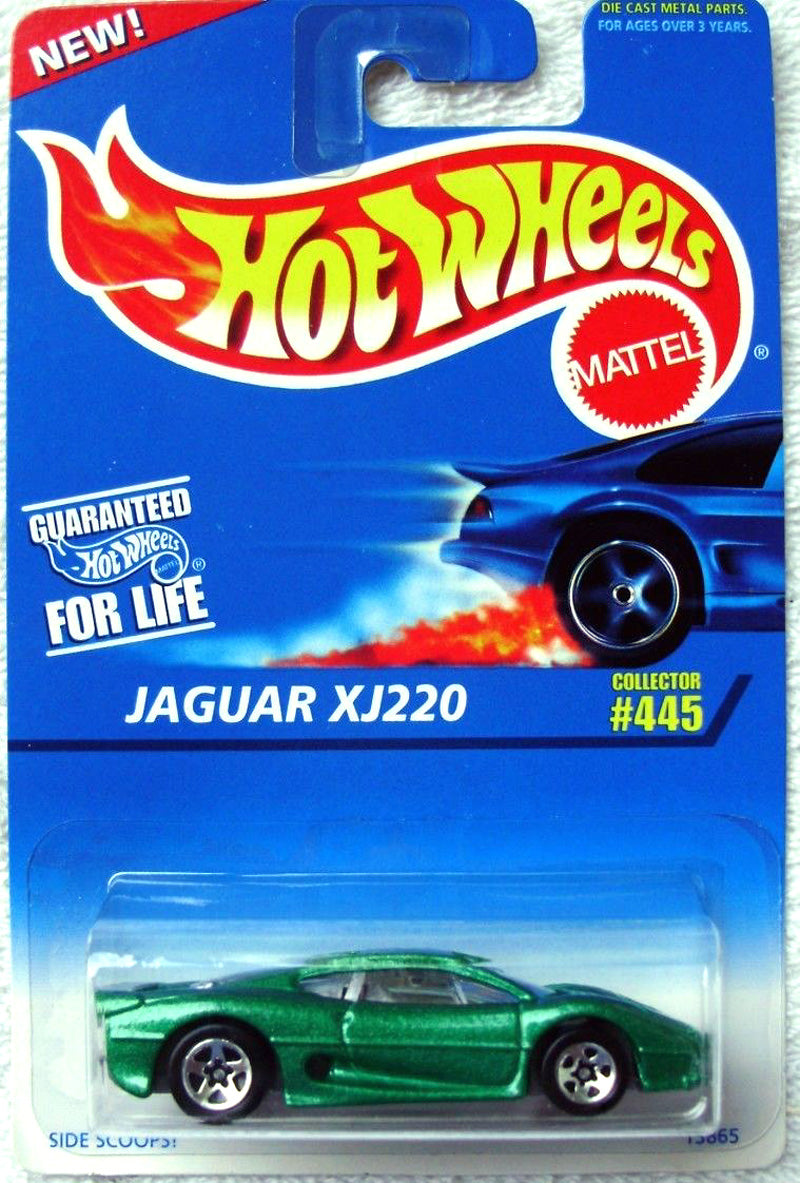 Hot Wheels 1996 Collector 445 Jaguar XJ220 Green 5 Spokes KMJ Diecast II