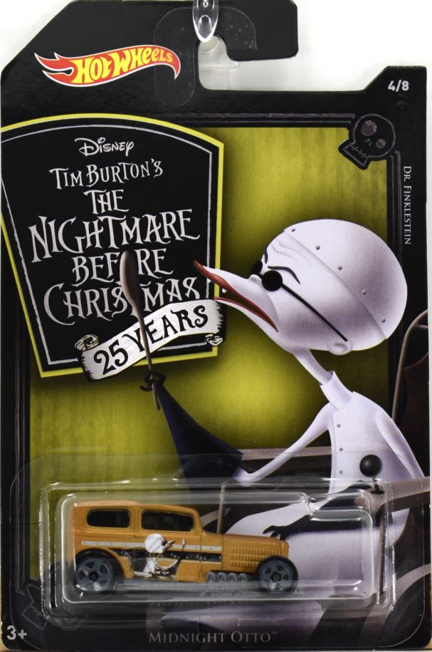 Hot Wheels 2018 Disney Tim Burtons The Nightmare Before Christmas 25 Years 4 8 Midnight Otto Gold Dr. Finklestein