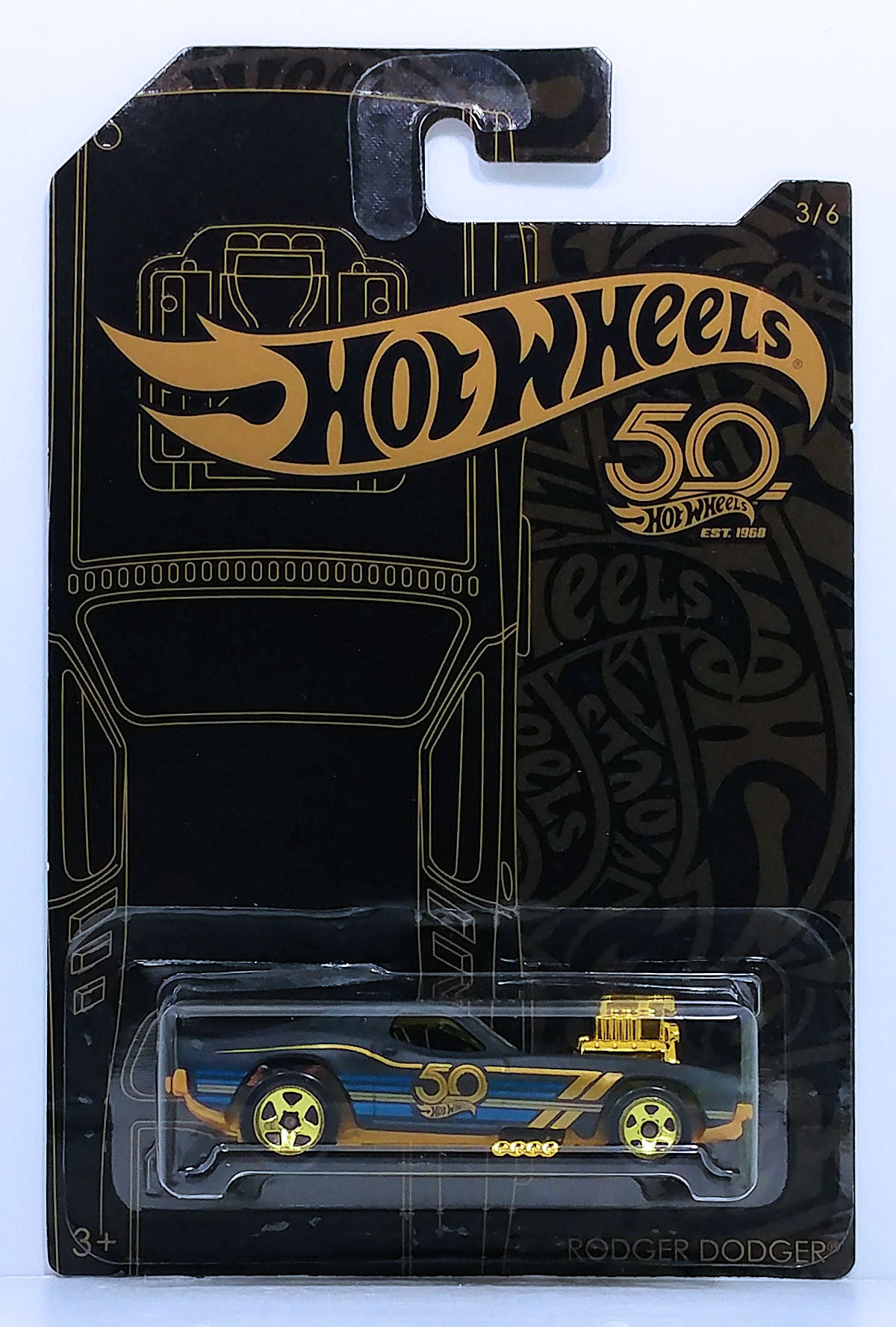 Hot Wheels 2018 50th Anniversary Black Gold Collection 3 6 Rodge KMJ Diecast II