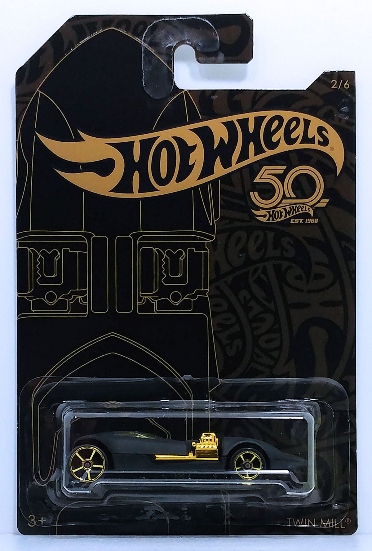 Hot Wheels 2018 50th Anniversary Black Gold Collection 2 6 Twi KMJ Diecast II