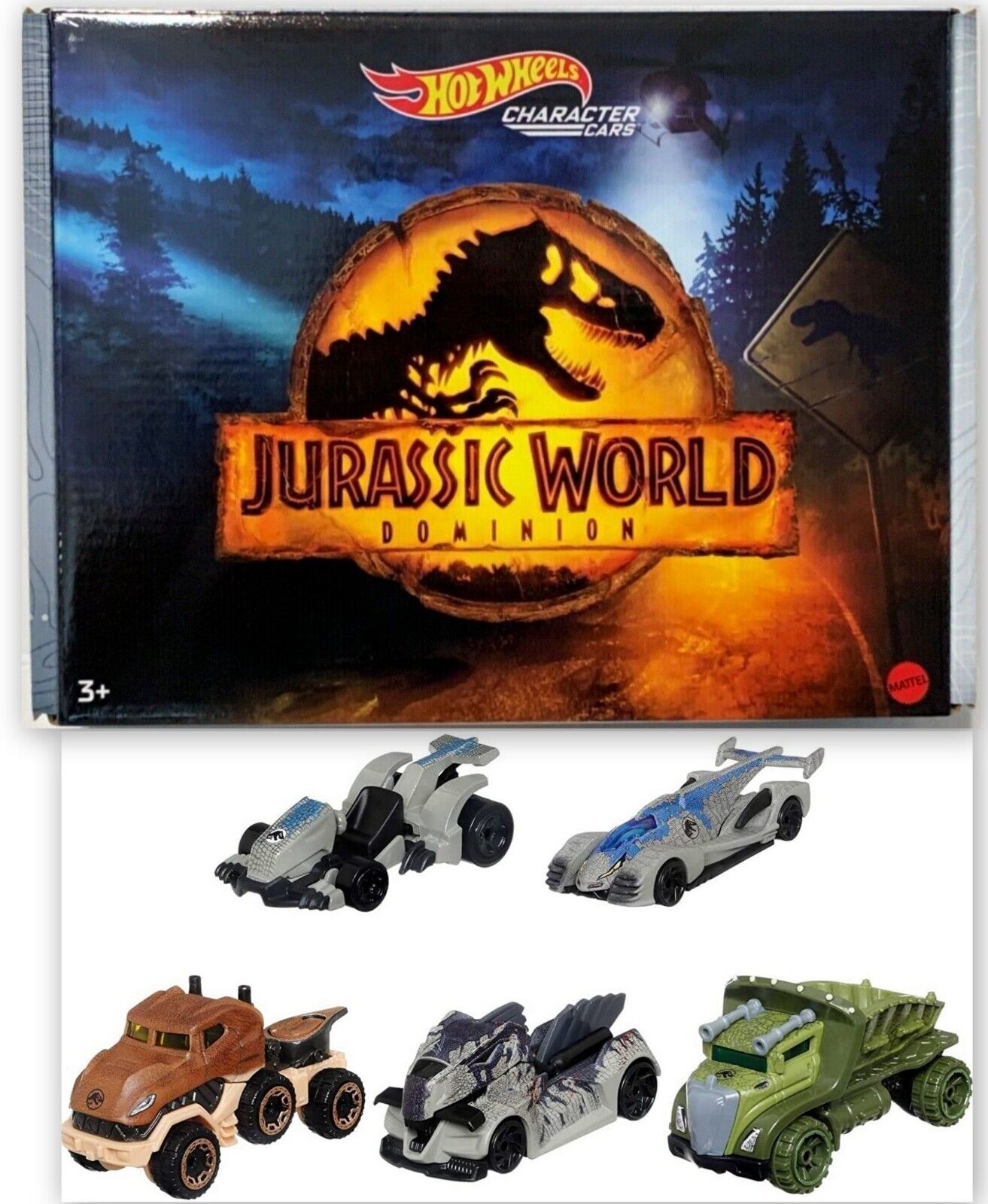 Hot Wheels 2022 Jurassic World Dominion Character Cars Boxed Set