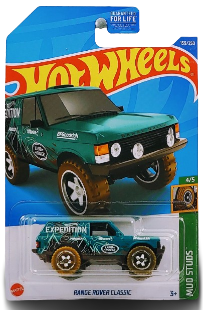 Hot Wheels 2022 - Collector # 159/250 - Mud Studs 4/5 - Range Rover Classic - Teal / HW Expedition