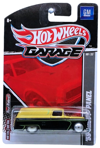 Hot Wheels 2011 - Garage / GM 09/22 - '55 Chevy Panel - Black & Gold - Metal/Metal & Real Riders