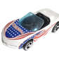 Hot Wheels 2002 - Collector # 187/240 - Corvette Stingray III - White / Stars & Stripes Graphic - 3 Spokes - USA 'Race & Win' Card