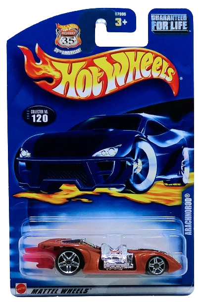 Hot Wheels 2003 - Collector # 120/240 - Arachnorod - Bronze - USA 35th Anniversary Card