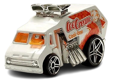 Hot Wheels 2004 - Collector # 100/212 - First Editions 100/100 - Cool One (Ice Cream Truck) - White - USA '05 Card