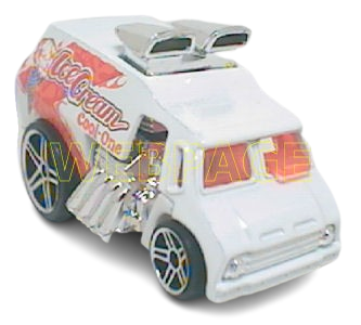 Hot Wheels 2004 - Collector # 100/212 - First Editions 100/100 - Cool One (Ice Cream Truck) - White - USA '05 Card