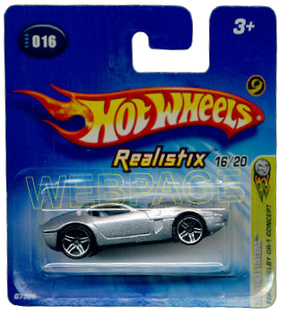 Hot Wheels 2005 - Collector # 016/183 - First Editions/Realistix 16/20 - Ford Shelby GR-1 Concept - Silver - PR5 Wheels - Short Card