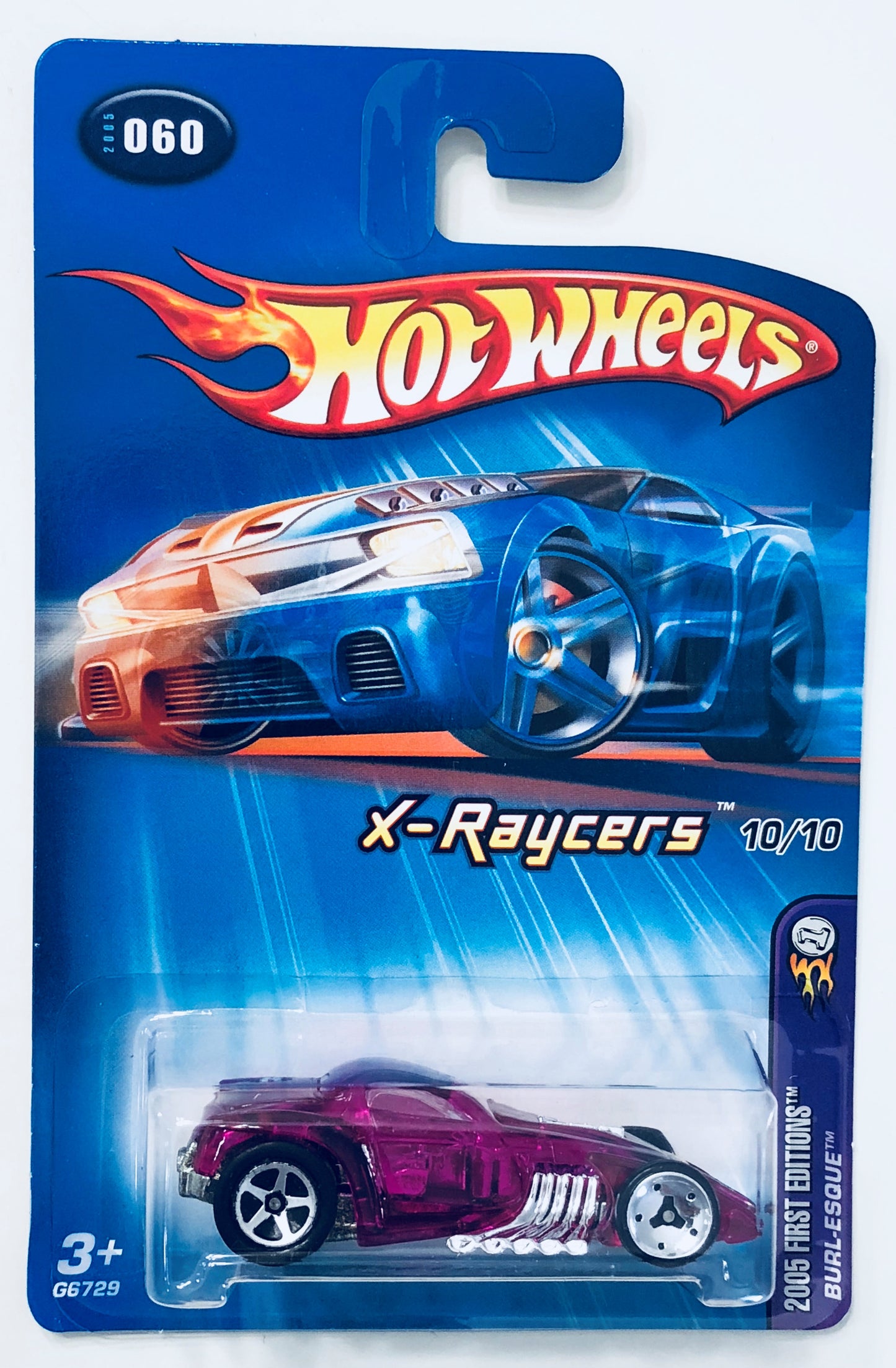 Hot Wheels 2005 - Collector # 060/183 - First Editions / X-Raycers 10/10 - Burl-Esque - Transparent Purple - USA Card