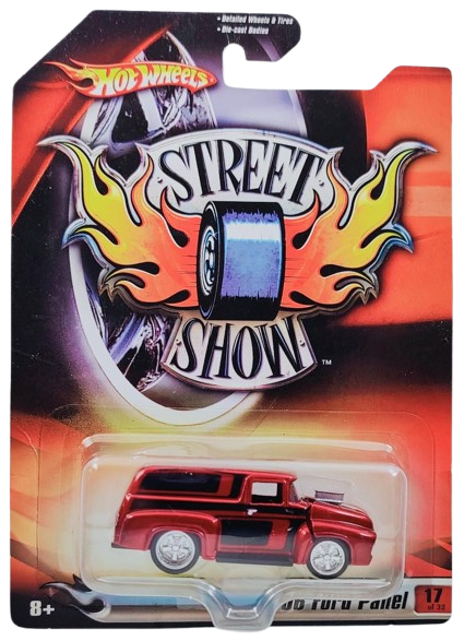 Hot Wheels 2007 - Street Show Series 17/32 - '56 Ford Panel (F-100 Truck) - Metalflake Red / Black Panels - SS5SP Wheels - Tilt Front End - Walmart Exclusive - Large USA Blister Card