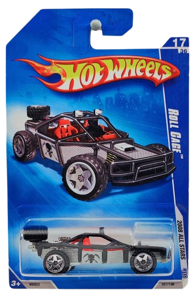 Hot Wheels 2008 - Collector # 057/196 - All Stars - Roll Cage - Matte Black & Silver - USA Card - MPN M6923