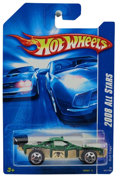 Hot Wheels 2008 - Collector # 057/196 - All Stars - Roll Cage - Dark Green & Gold - USA Card - MPN M6923