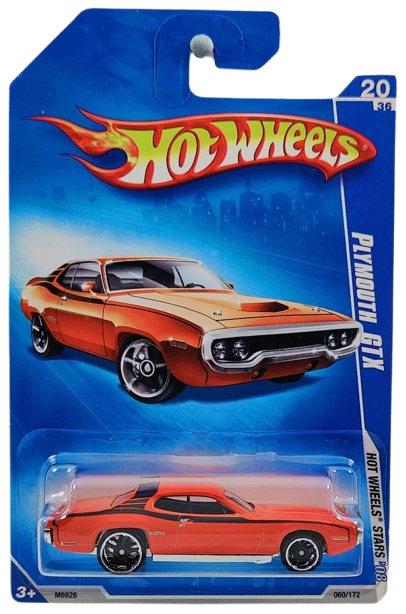 Hot Wheels 2008 - Collector # 060/172 - Hot Wheels Stars 20/36 - Plymouth GTX - Orange - International '09 Card