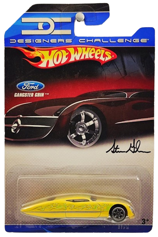 Hot Wheels 2008 - Designer's Challenge - Ford / Gangster Grin - Yellow / Flames - Co-Mold 6 Spokes