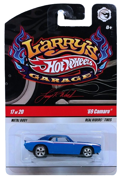 Hot Wheels 2009 - Larry's Garage 17/20 - '69 Camaro - Blue - Metal/Metal & Real Riders