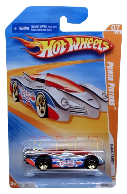 Hot Wheels 2010 - Collector # 063/240 - Track Stars 07/12 - Power Pistons - Chrome - USA Card