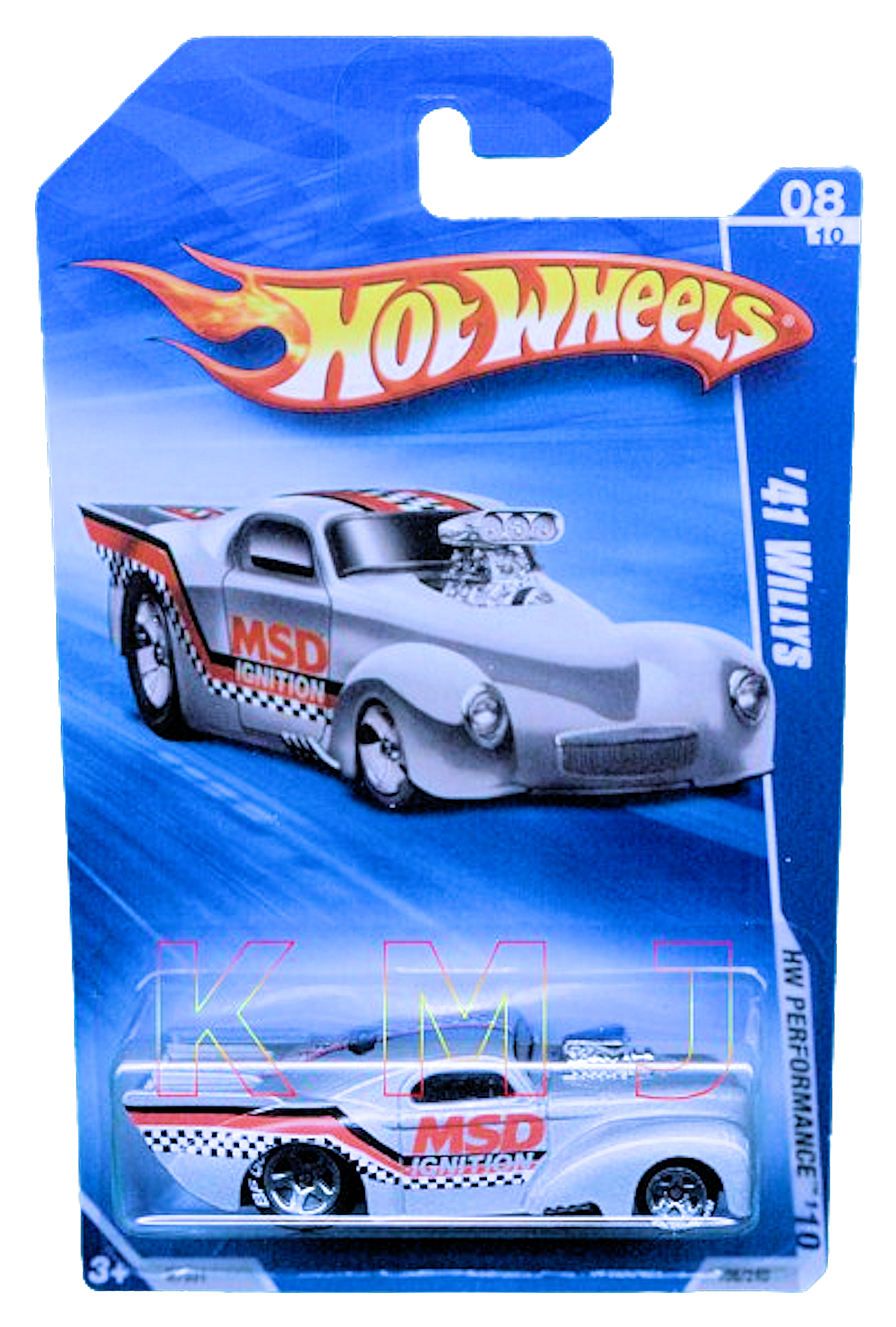 Hot Wheels 2010 - Collector # 106/240 - HW Performance 8/10 - '41 Willys - Silver / MSD Ignition - BF Goodrich Tires which is a Walmart Exclusive - USA Card