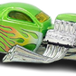 Hot Wheels 2010 - Collector # 140/240 - HW Hot Rods 2/10 - 1/4 Mile Coupe - Green Metallic with Flames - USA Card