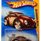 Hot Wheels 2010 - Collector # 004/240 - New Models 04/44 - Volkswagen Beetle (Tooned) - Dark Red - Good Year Lettered Tires - Walmart Exclusive - USA Card